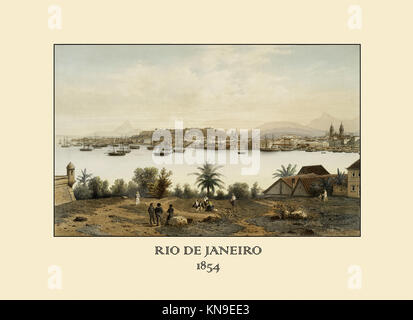 19e siècle vue de Rio de Janeiro Banque D'Images