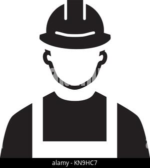 Icône de l'ingénieur. L'homme à Hard Hat. Symbole Buider. Illustration de Vecteur