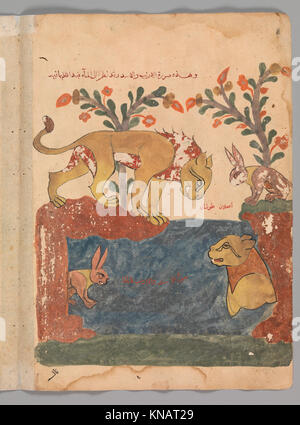 Le Lièvre, le lion, et le bien , d'un folio Kalila wa Dimna DP300736 a rencontré le lièvre, le lion, et le bien , d'un folio Kalila wa Dimna RENCONTRÉ DP300736 /453088 Banque D'Images