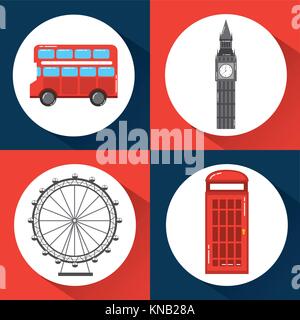 Londres Angleterre toruism symbole historique de voyage Illustration de Vecteur