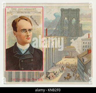 Cette illustration représente Allan Forman de la série American Editors, représentant des portraits éditoriaux du XIXe siècle pour Allen & Ginter cigarettes. Banque D'Images