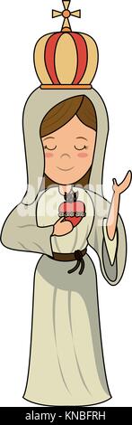 Vierge Marie cartoon Illustration de Vecteur