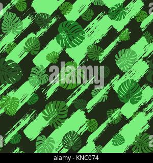 Motif Feuilles Monstera Illustration de Vecteur