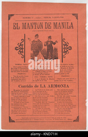 Journal de qualité avec des chansons pour une danse en deux étapes, un couple rencontré DP868555 737879 Artiste : Jos ? Posada Guadalupe, mexicain, 1851 ?1913, Éditeur : Antonio Vanegas Arroyo, 1850 ?1917, mexicaine, journal de qualité avec des chansons pour une danse en deux étapes, un couple danse, ca. 1918 (publié), Photo-relief et typo sur papier orange, feuille : 11 13/16 ? 7 7/8 in. (30 ? 20 cm). Le Metropolitan Museum of Art, New York. Elisha Whittelsey la collecte, l'Elisha Whittelsey Fund, 1946 (46,46.206) Banque D'Images