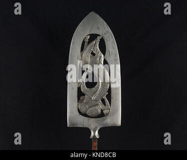 Cette pointe de flèche en acier japonais du XVIe siècle (yanone) est conçue pour le tir à l'arc traditionnel, avec une forme pointue pour percer des cibles et des armures. Banque D'Images