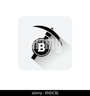 L'icône de l'industrie minière Bitcoin monnaie numérique moderne argent Web Concept Logo Illustration de Vecteur