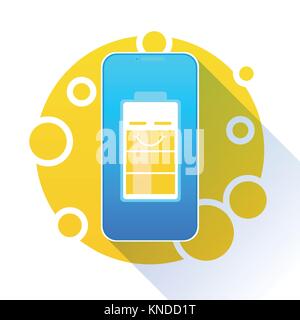 L'icône de charge batterie voyant jaune de haut niveau Illustration de Vecteur