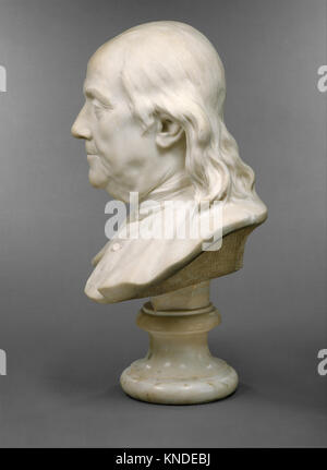 Ce portrait de Benjamin Franklin représente l'homme d'État, inventeur et père fondateur, soulignant son importance historique et culturelle dans l'histoire américaine. Banque D'Images