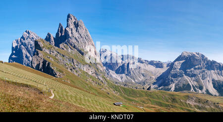 La montagne de Seceda dans les Dolomites, panorama Banque D'Images