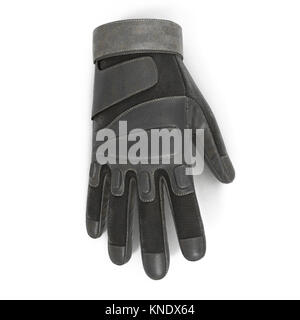 Vue de dessus soldat noir gants isolé sur blanc. 3D illustration Banque D'Images