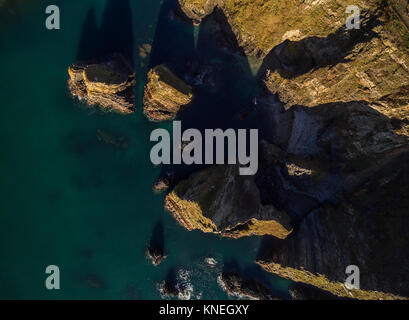 Vue aérienne de Nohaval Ballyfoyle, Cove, dans le comté de Cork, Irlande Banque D'Images