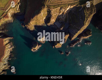 Vue aérienne de Nohaval Ballyfoyle, Cove, dans le comté de Cork, Irlande Banque D'Images