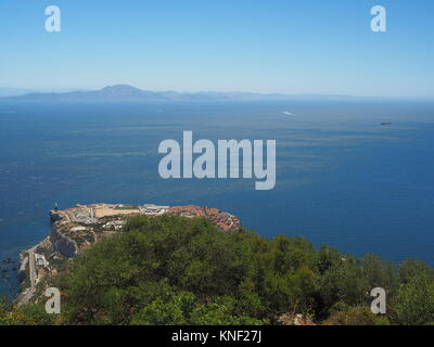Vue depuis le sommet du rocher de Gibraltar Banque D'Images