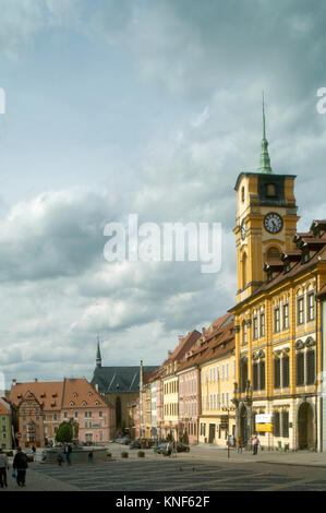 Tschechien, Böhmen : Eger Cheb ( ), der historische Marktplatz, Platz des Königs mit Bürgerhäusern Banque D'Images