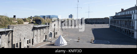 Panorama de la cour en citadelle d'Halifax, Nouvelle-Écosse, Canada. Banque D'Images