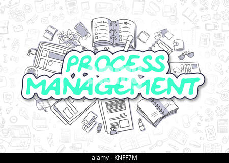 Gestion des processus - Cartoon vert. Concept d'entreprise. Banque D'Images
