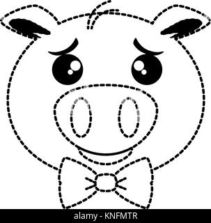 Papa cochon kawaii emoji vector illustration design Illustration de Vecteur