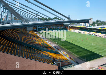 Terrain de Football de Norwich City, Norwich, Norfolk, England, UK. Banque D'Images