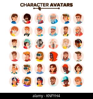 Les Avatars des gens. Vector Collection Caractères par défaut Avatar. Télévision Cartoon illustration isolé Illustration de Vecteur