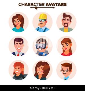 Les Avatars des gens. Vector Collection Caractères par défaut Avatar. Web Cartoon illustration isolé Illustration de Vecteur