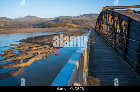 Pont de Barmouth, Barmouth, Gwynedd, West Wales, UK. Banque D'Images