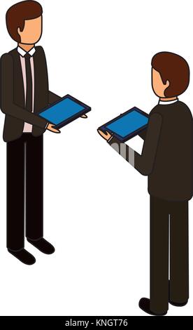 Le dispositif permanent d'affaires isométrique de la technologie Illustration de Vecteur