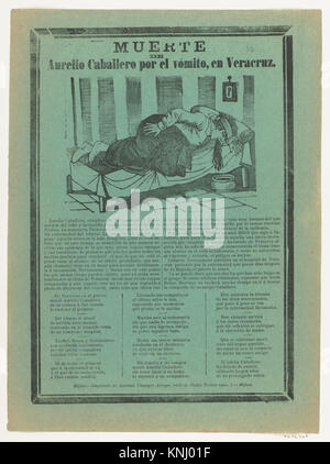 Broadside relatives à Aurelio Cabellero morts de vomissements rencontré DP867967 729892 Artiste : Jos ? Posada Guadalupe, mexicain, 1851 ?1913, Éditeur : Antonio Vanegas Arroyo, 1850 ?1917, mexicaine, Broadside relatives à Aurelio Cabellero morts de vomissements, ca. 1890 ?1900, photo-relief et typo sur papier vert, feuille : 15 3/4 ? 11 5/8 in. (40 ? 29,5 cm). Le Metropolitan Museum of Art, New York. Elisha Whittelsey la collecte, l'Elisha Whittelsey Fund, 1946 (46,46.265) Banque D'Images