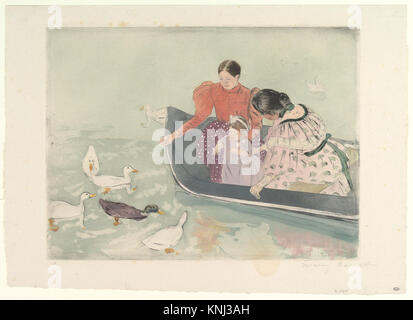 Feeding the Ducks, imprimé par Mary Cassatt, peintre et graveur américaine (1844-1926), vers 1894 Banque D'Images