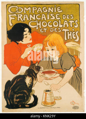 Compagnie française des chocolats et des Thès, affiche de Théophile-Alexandre Steinlen (1859-1923), peintre et graveur français d'Art nouveau d'origine suisse, 1895 Banque D'Images