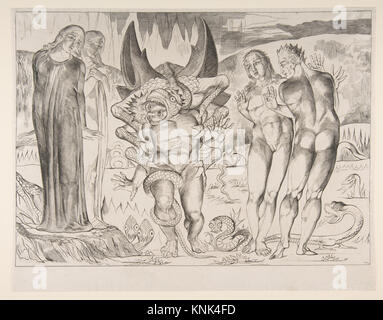 Cercle de Theives- Agnello Brunelleschi attaqué par un serpent , Six-Footed de Dante's Inferno, Canto XXVV RENCONTRÉ DP816844 383531 Artiste : William Blake (Londres, 1757 ?1827 Auteur : Londres, illustre Dante Alighieri, Italien, Florence ca. 1265 ?1321 Ravenne, cercle de Theives : Agnello Brunelleschi attaqué par un serpent , Six-Footed de Dante's Inferno, Canto XXVV, ca. 1825 ?27, gravure, plaque : 9 1/2 x 13 5/16 in. (24,1 x 33,8 cm) : feuille 10 x 13 5/8 à 1/16. (25,6 x 34,6 cm). Le Metropolitan Museum of Art, New York. Fonds Rogers, 1917 (17.65.4) Banque D'Images