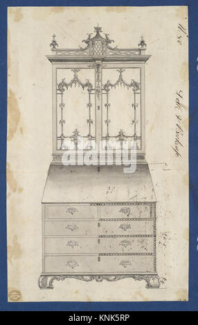 Bureau et bibliothèque, de Chippendale Drawings, vol II Banque D'Images