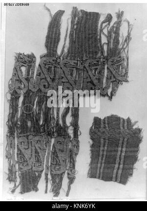 Bande ; fragment textile, attribué à l'Egypte, Fustat, première moitié du 11e siècle, lin et soie Banque D'Images