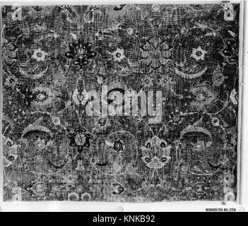 Fragment de tapis, 17e siècle, attribué à l'Iran, Moyen : laine (chaîne, trame et poil); pile nouée asymétriquement Banque D'Images