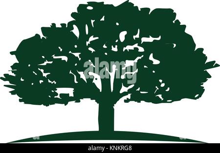 Oak Tree Logo Design Template Vector Illustration de Vecteur