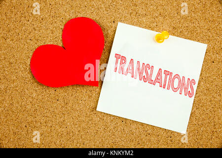 Par contre l'écriture de texte conceptuel montrant l'inspiration légende concept traductions pour traduire expliquer plaider livre Langue et l'amour écrit sur aucun collant Banque D'Images