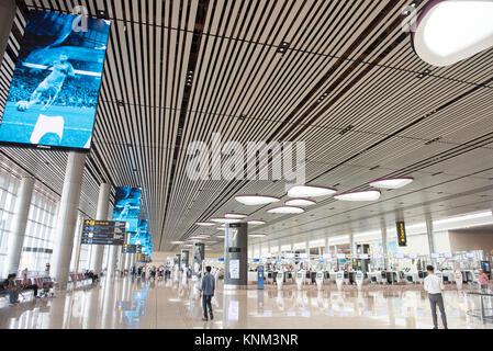 L'aéroport de Singapour Changi Terminal 4 à l'ouverture Banque D'Images