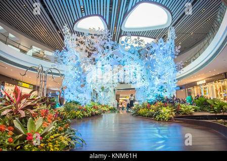 L'aéroport de Singapour Changi Terminal 4 à l'ouverture Banque D'Images