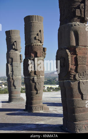 Sur les colonnes de l'Atlantide pyramide B, Toula, Mexique Banque D'Images