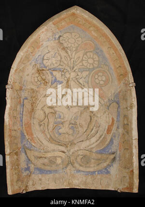 Cet élément muqarnas du Xe siècle de Nishapur, Iran, est fait de stuc et peint, utilisé pour la décoration ornementale de plafond et d'arc. Banque D'Images