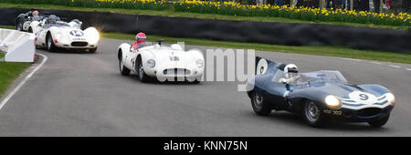 Christian Glaesel, Jaguar D-Type, long bec, RSF 302, Ludovic Lindsay, Cooper-Jaguar  , HOT 95, Roberto Giordanelli, Lister Chevrolet Knobbly, Banque D'Images