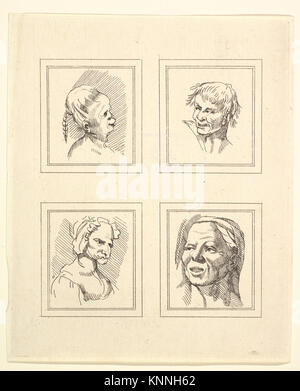 Quatre têtes (de Characaturas par Leonardo da Vinci, à partir de dessins par Wincelslaus Hollar, hors de la Portland Museum) a rencontré 411915 DP824106 Banque D'Images