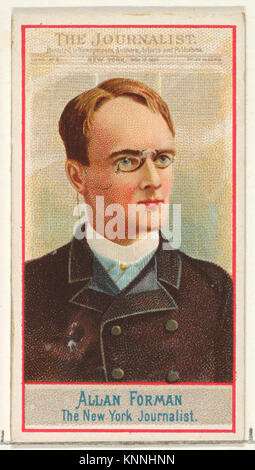 Illustration d'Allan Forman, un journaliste New-yorkais, de la série American Editors pour Allen & Ginter cigarettes, représentant une tenue vestimentaire professionnelle et un style portrait. Banque D'Images