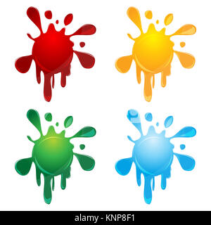 Illustration de l'abstract splash colorés sur fond blanc Banque D'Images