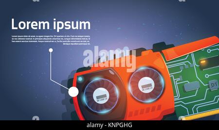 Puce informatique micro processeur Carte Mère La bannière du système avec l'espace pour le texte Illustration de Vecteur