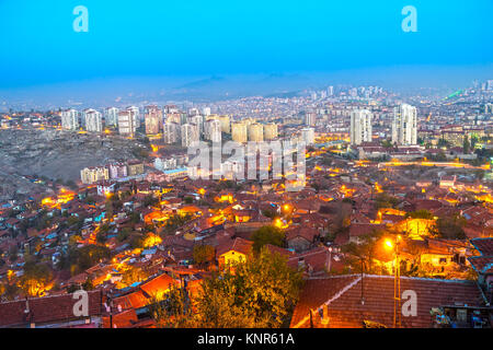 Vue panoramique sur Ankara, Turquie, au coucher du soleil Banque D'Images