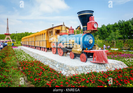 Dubaï, Émirats arabes unis, le 22 janvier 2016 : Miracle Jardin est l'une des principales attractions touristiques de DUBAÏ, ÉMIRATS ARABES UNIS Banque D'Images