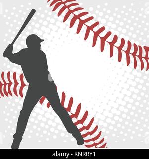 Joueur de baseball sur la silhouette abstract background - vector Illustration de Vecteur