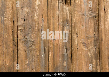 Close-up of old, texturé, rustique, érodés, porte en bois brun. Banque D'Images