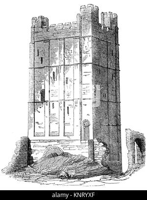 Le donjon du château de Richmond, achevé en 1086, dans la ville de marché de Richmond fondée en 1071 par le Breton Alan Rufus, sur les terres qui lui ont été octroyées par Guillaume le Conquérant. North Yorkshire, Angleterre. Banque D'Images