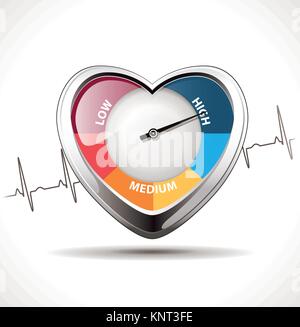 Concept L'hypertension - coeur - illustration stock Healty Illustration de Vecteur